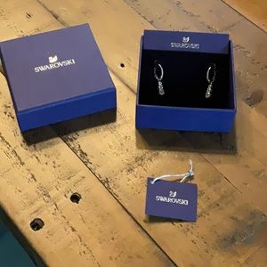 SWAROVSKI silver and CZ drop earrings brand new in box same day Shipping ✈️